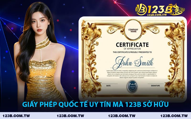 Giấy Phép Quốc Tế Uy Tín Mà 123B Sở Hữu